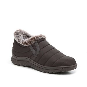 Black Fur-Lined Slippers